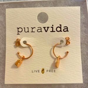 Pura vida rose gold earrings